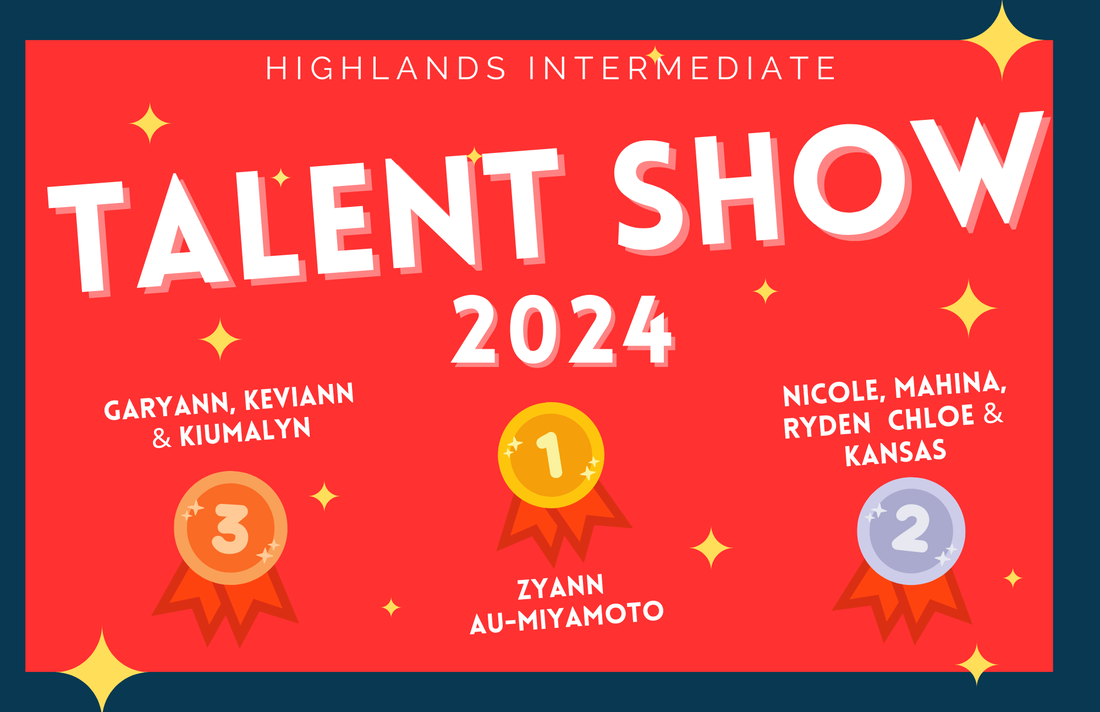 Talent Show 2024 Results, First Place Zyann, Second Place Nicole, Mahina, Ryden, Chloe, and Kansas, Third Place Garyann, Keviann, and Kiumalyn